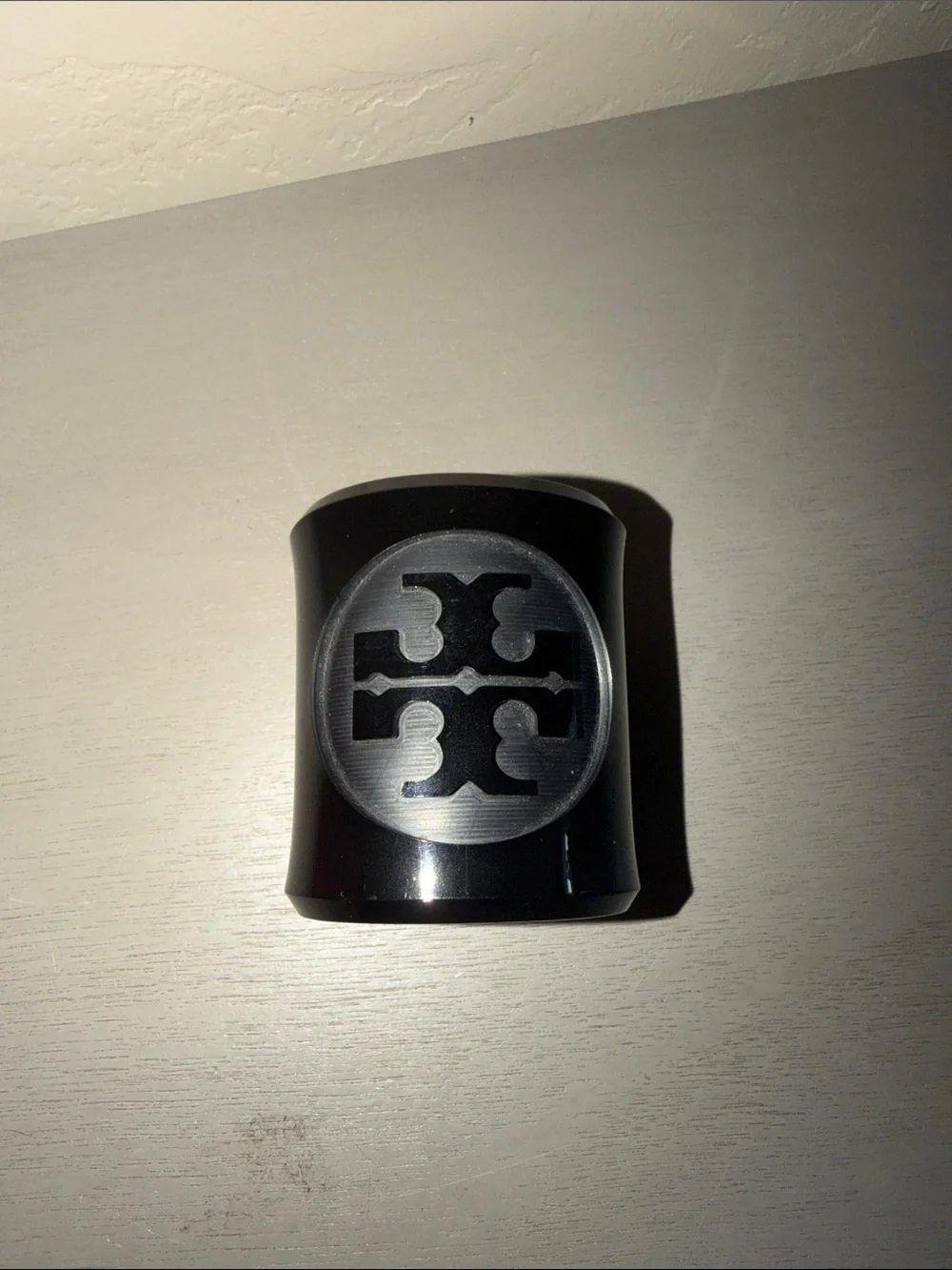 Tory Burch Black Stainless Steel Logo Money Clip